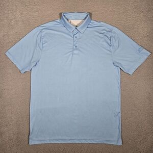 Under Armour Shirt Mens‎ Medium Blue Geometric Golf Polo Stretch Casual Logo